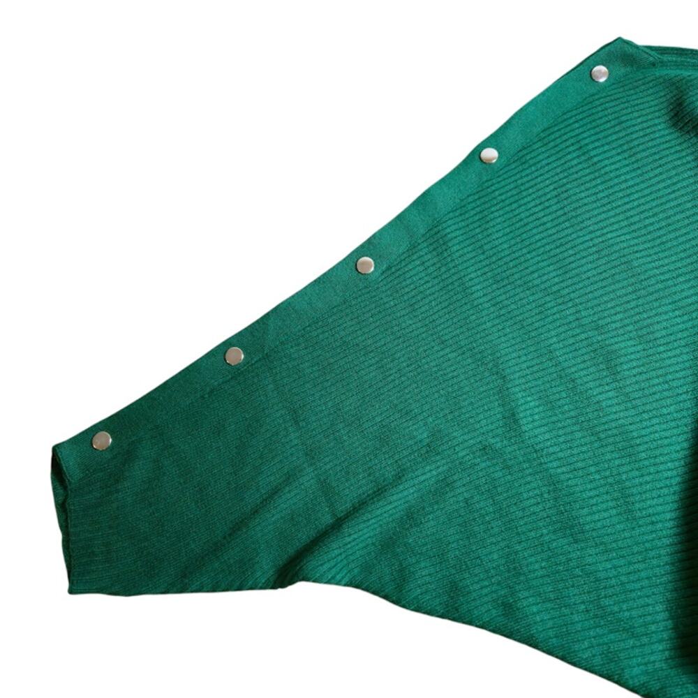 New York & Co Womens NWT Tunic Sweater Size Large Green Bat Wing Preppy - Picture 7 of 12